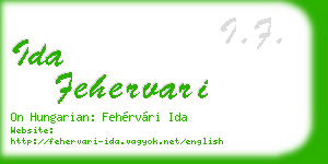ida fehervari business card